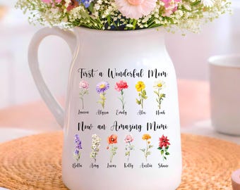 Personalized Mimi Gift, Custom Flower Vase Mimi, Birthday Gift for Mimi (OS-ANFV26C)