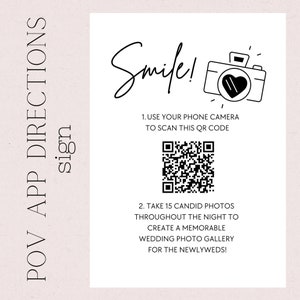 POV APP (or similar) Directions Sign Template, Film Camera App sign - Digital Download, Instant, Editable Canva Template