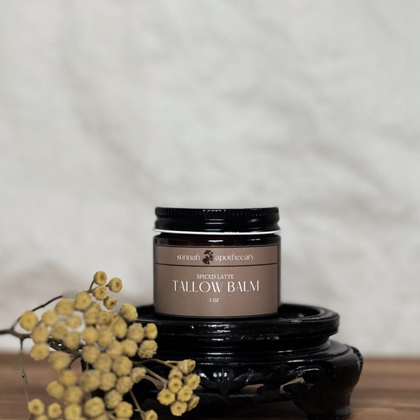 Halal Tallow Balm - Grass-fed Tallow Skincare - Whipped Tallow Balm - Scented with Herbs - Natural Skincare & Beard Balm