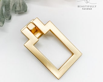Brushed gold rectangular Drawer knobs Drawer handles gold Cabinet pull drawer knob cabinet knob for dresser Cupboard Cabinet handles gold