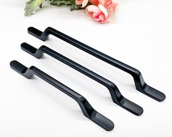 Matt Black kitchen handles, Black kitchen cabinet bar pulls, 96mm 128mm 160mm Cupboard drawer door wardrobe furniture hardware