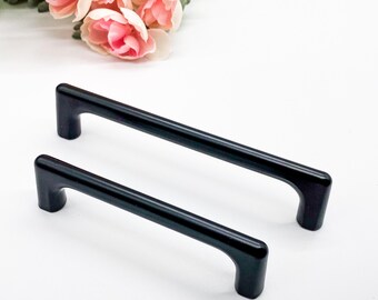 Matt black cabinet handles, Black kitchen handles, Black kitchen pulls, Matt black handles, 96mm drawer pulls, 128mm drawer pulls