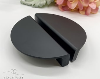 Black Half Moon Drawer Handles, Semicircle Handle, Black Semi Circle Pulls, Semicircular Handles, Matt Black Door Handle