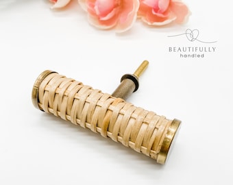 Rattan drawer pulls, rattan cabinet pulls, rattan knobs, natural rattan cabinet handle