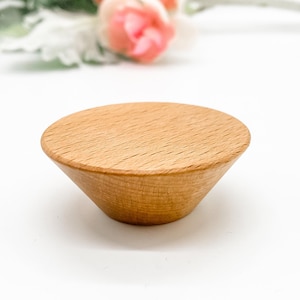 Mid century wooden drawer knob 50mm - Timber drawer handles, Wood knobs for cabinets