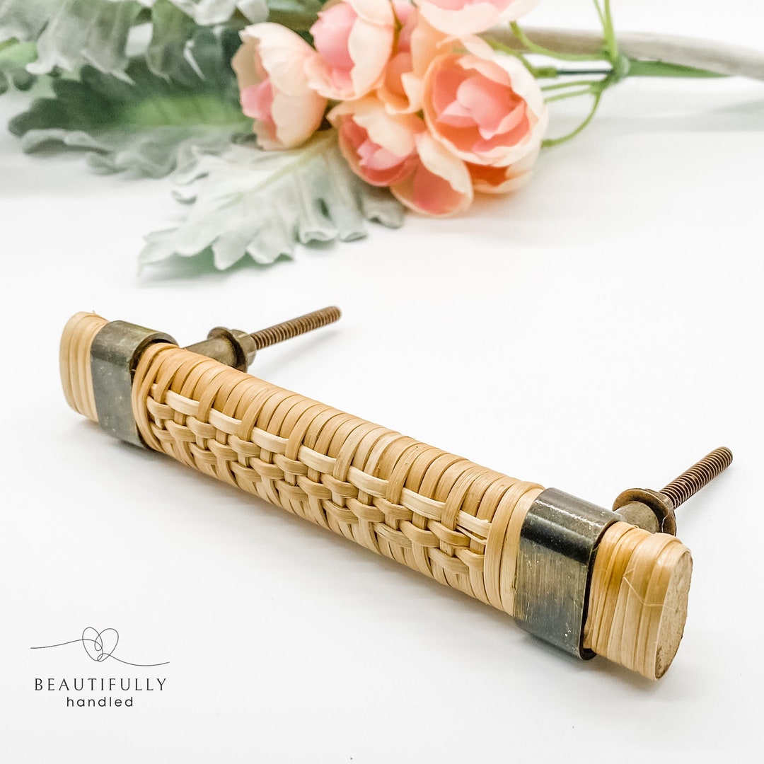 Drawer Handle Rattan Drawer Knobs Handles Rattan Woven Etsy