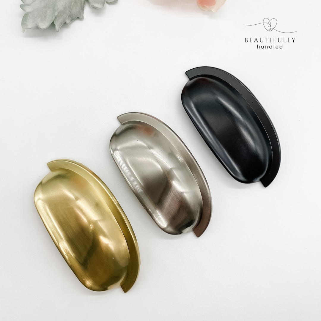 Hamptons Style Cup Pull Drawer Handle Handles Cup Pull Etsy