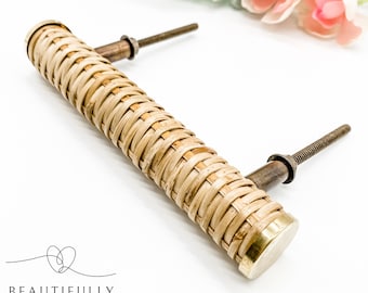 Rattan handle, rattan cabinet handles, rattan pulls, rattan knobs, cupboard door handles, kitchen handles, rattan drawer handle