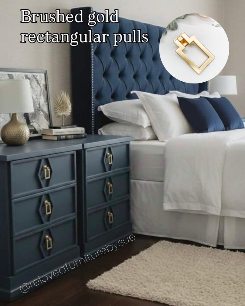 Brushed gold rectangular Drawer knobs Drawer handles gold Cabinet pull drawer knob cabinet knob for dresser Cupboard Cabinet handles gold afbeelding 5