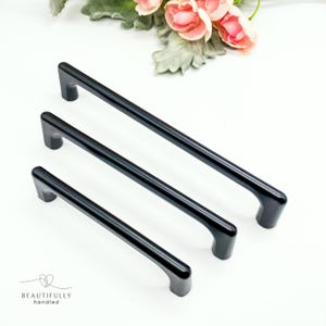 Matte Black Cabinet Handles 96mm 128mm 160mm – Slimline Kitchen Drawer Pulls, Modern Cupboard Handles
