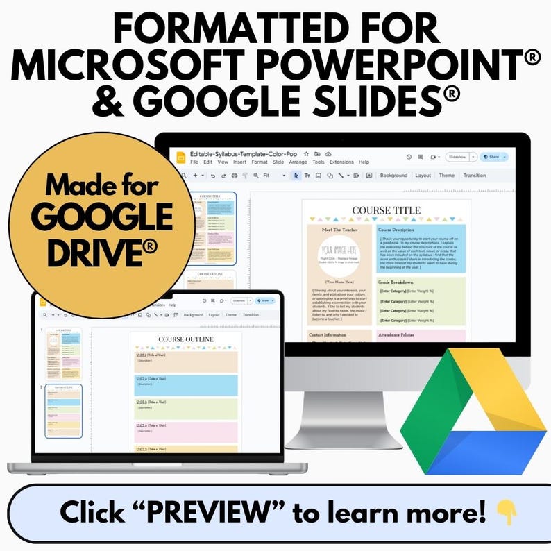 Visual Syllabus Template - Editable Syllabus for Middle School and High ...