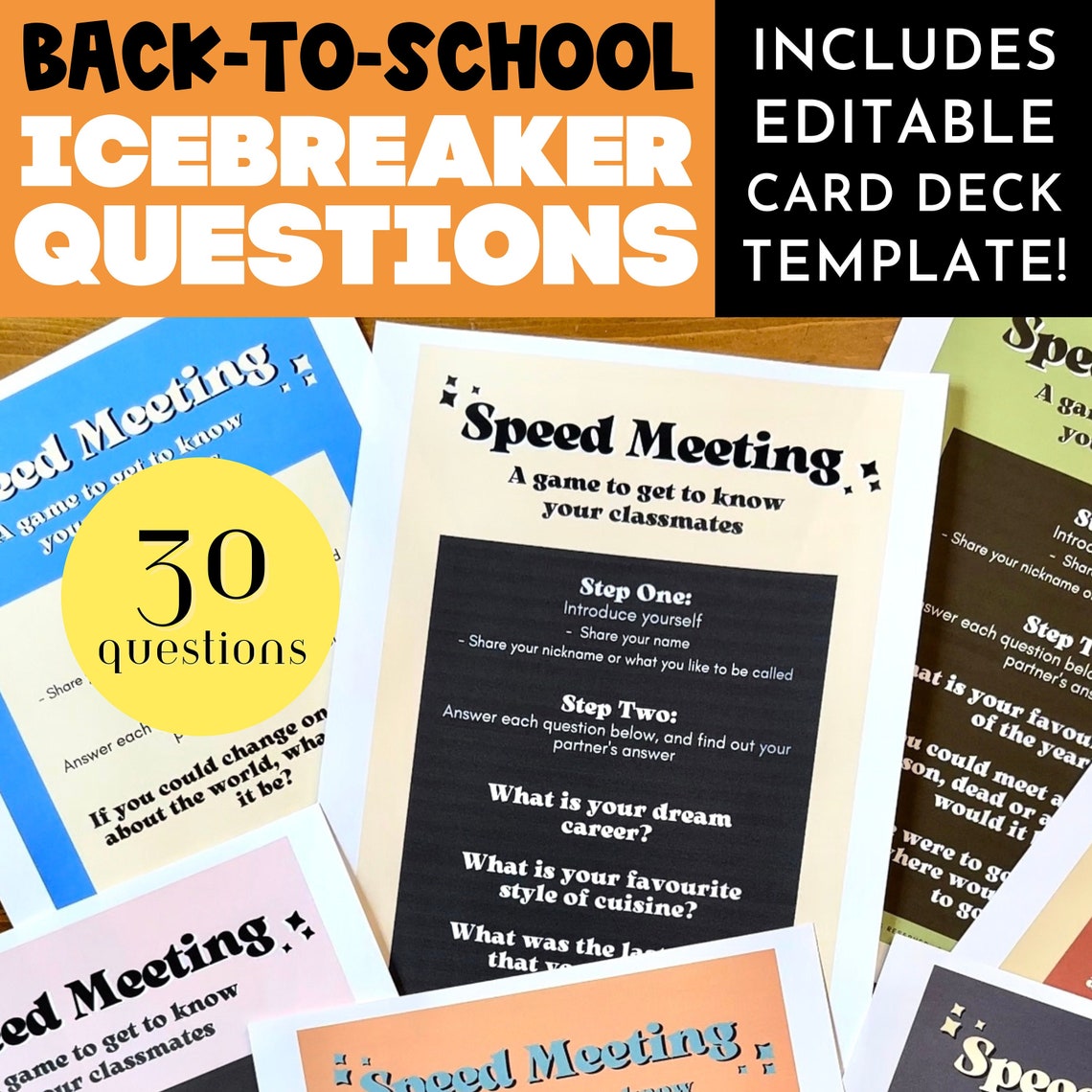 Icebreaker Questions for Students, Backtoschool Ice Breaker Activity