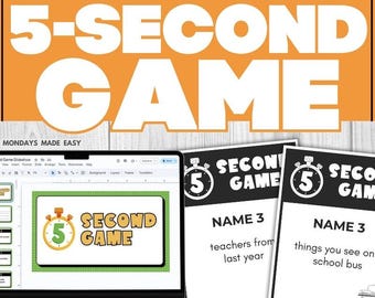 5 Second Game - End of Year Game for Middle & High School - Brain Break Activity