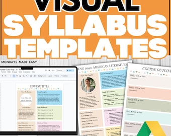 Visual Syllabus Template - Editable Syllabus for Middle School and High School