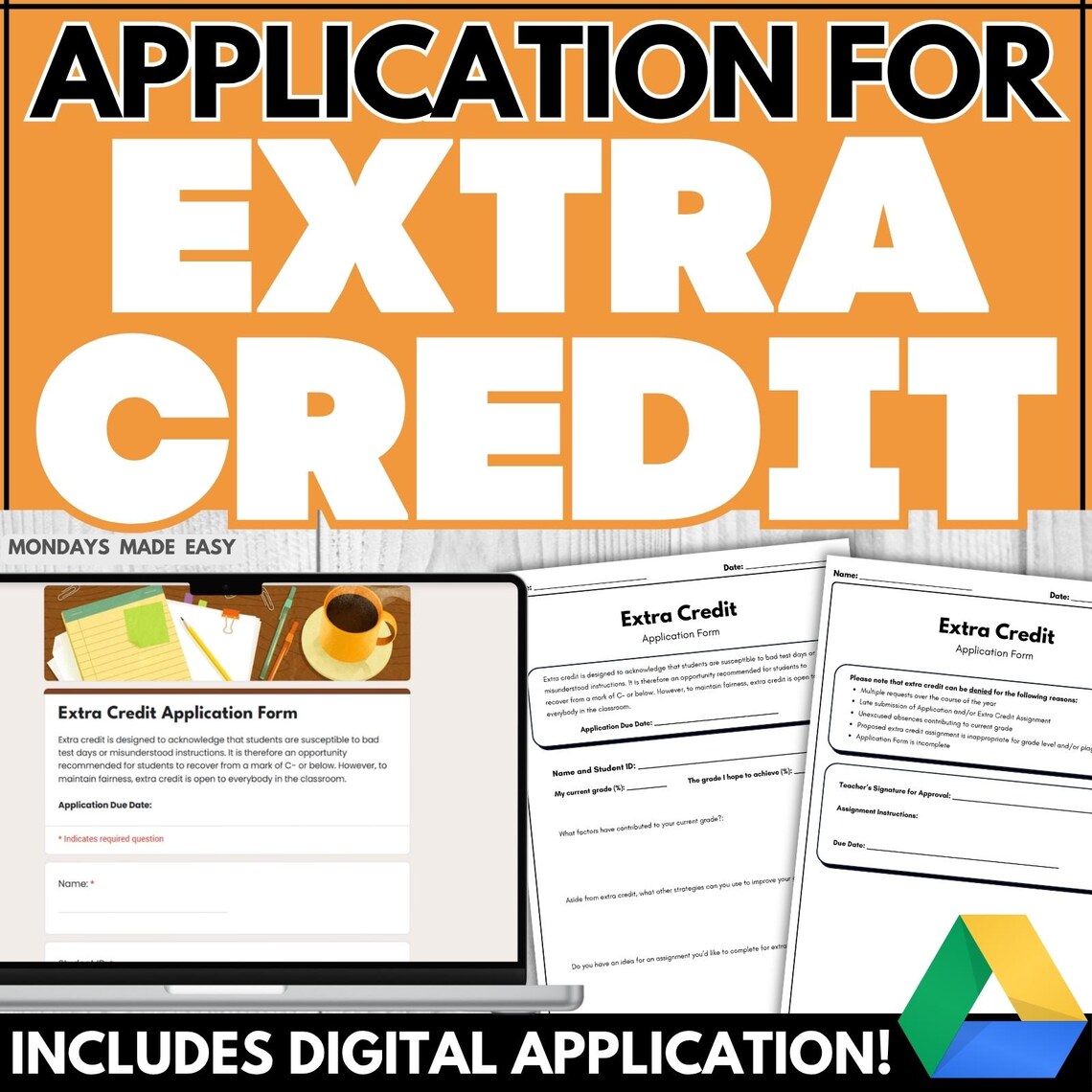 Form for Extra Credit Assignments and Requests - Back to School ...