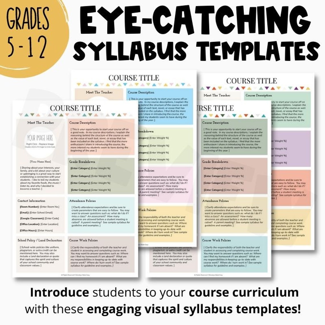 Visual Syllabus Template - 5 Editable Syllabus Templates - Retro Visual ...