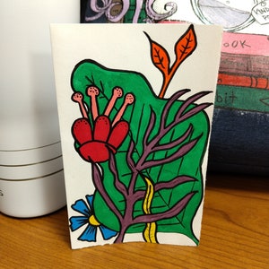 rainbow garden - plants of all colors - greeting card - blank card