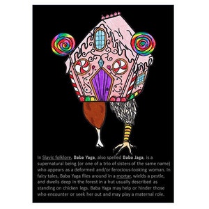 Baba Yaga House Art Print: Slavic Witch Folklore