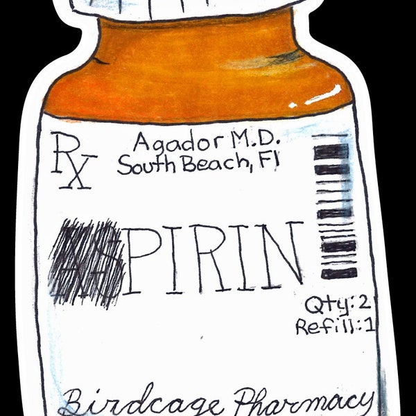 Pirin Tablets bottle - The Birdcage - Pirin Tablets bottle sticker