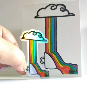 Tasse arc-en-ciel - tasse pleine d'arcs-en-ciel - carte de voeux de fierté
