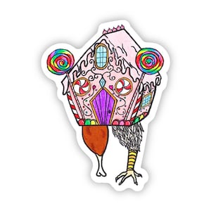 Baba Yaga House Sticker: Slavic Folklore Candy House
