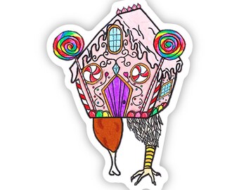 Baba Yaga House Sticker: Slavic Folklore Candy House