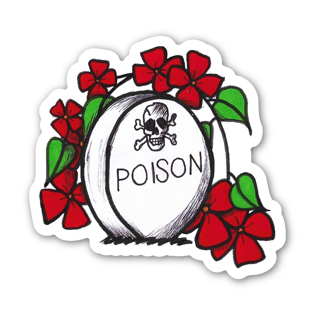 Poison Pill Matte Vinyl Sticker - Floral Skull Design - Etsy