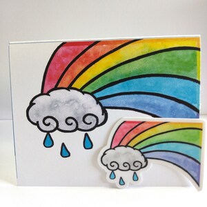 Nuage arc-en-ciel - Stickers arc-en-ciel - Carte de voeux Fierté