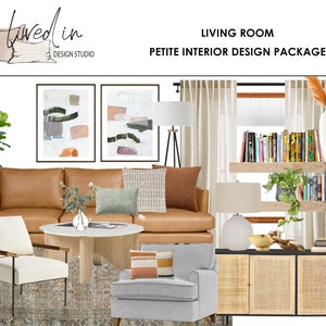 Living Room Interior Design | Petite Package:  Custom Online Design, Space Planning, Furnishings