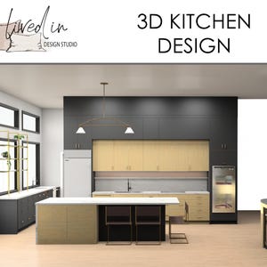 Kitchen 3D Design:  Custom Kitchen Design, Cabinetry Design, 3D Rendering, Interior Design