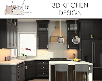 Progettazione 3D di cucine: progettazione di cucine su misura, progettazione di mobili, rendering 3D, progettazione di interni