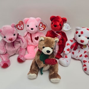 Ty Beanie Baby Valentine&#39;s Day Love Bears - Ty Beanie Babies Bears (8 inch) Vintage Beanies