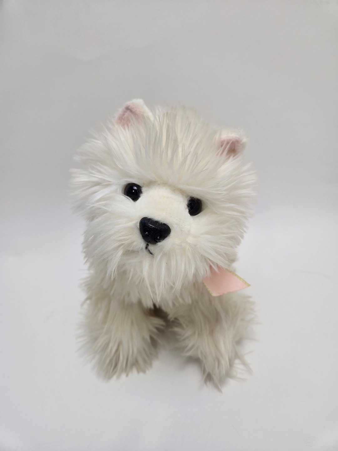 Russ Plush “sassy” the White Dog, Vintage Collectible (11 Inch