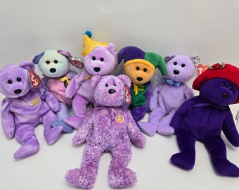 Ty Beanie Baby Bären Lila Bären - Ty Beanie Babies (8 inch) Vintage Mützen