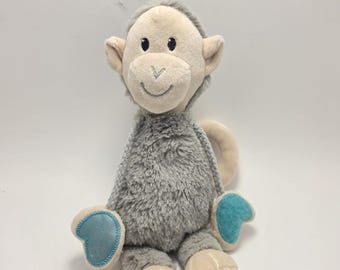 Matchstick Monkey Plush Grey Monkey Crinkle Feet (8 inch)