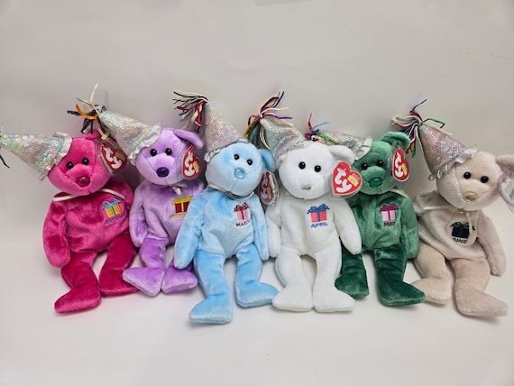 Ty Beanie Baby Happy Birthday Bears Birthday Month Bear Beanie Babies (6  inch) Vintage Beanies