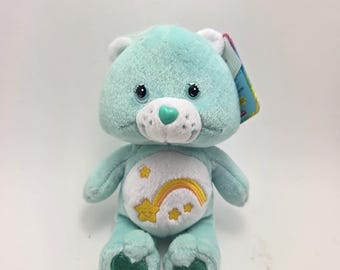 Green Care Bear “Wish Bear" Vintage Collectible New with Tags (8 inch)