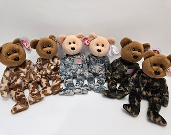 Ty Beanie Baby Armee Bären - Ty Beanie Babies (22 cm) Vintage Mützen