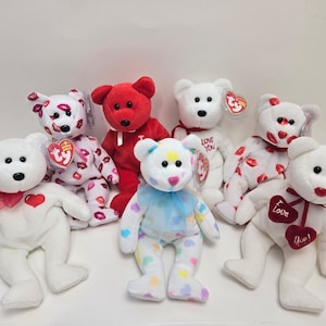 Ty Beanie Baby Valentine&#39;s Day Love Bears - Ty Beanie Babies Bears (8 inch) Vintage Beanies