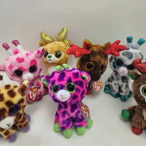 Ty Beanie Boo Giraffe and Reindeer - Bargain Beanie Boos (6 inch) Vintage Beanies