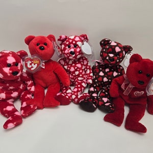Ty Beanie Baby Valentine&#39;s Day Love Bears - Ty Beanie Babies Bears (8 inch) Vintage Beanies