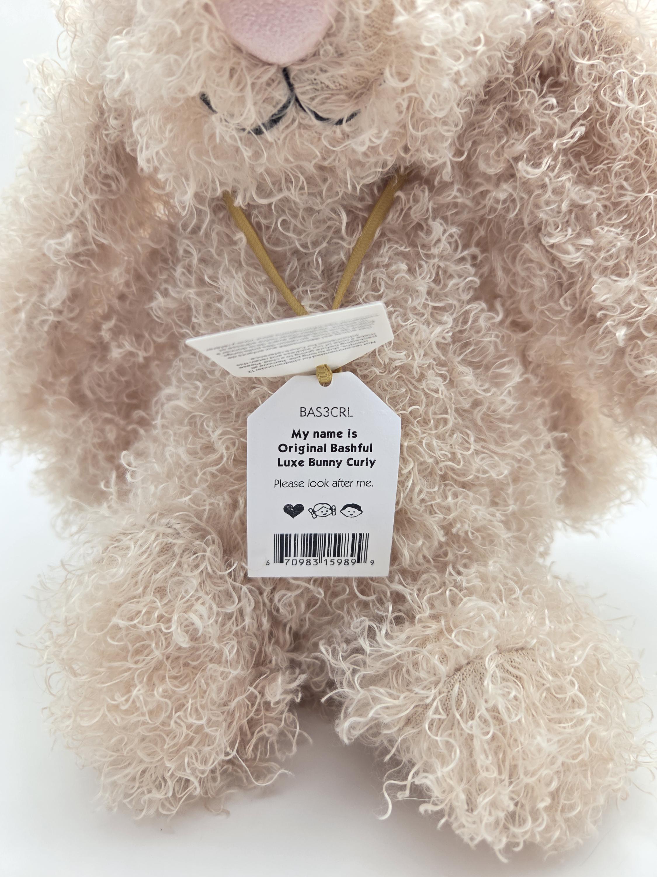 ぬいぐるみ  Big Bashful Luxe Bunny Curly Jellycat ORIGINAL BASHFUL LUXE CURLY BUNNY New BNWT Medium