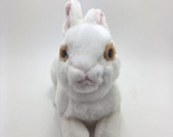 Vintage Russ Realistic Bunnies White Bunny Stuffed Animal Plush Rare (8 inch)