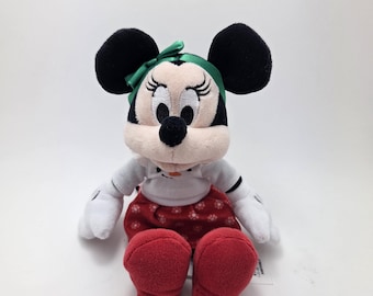 Disney Store Holiday Vintage Minnie Mouse Plush, Snowman Snowflake Dress (8 inch)