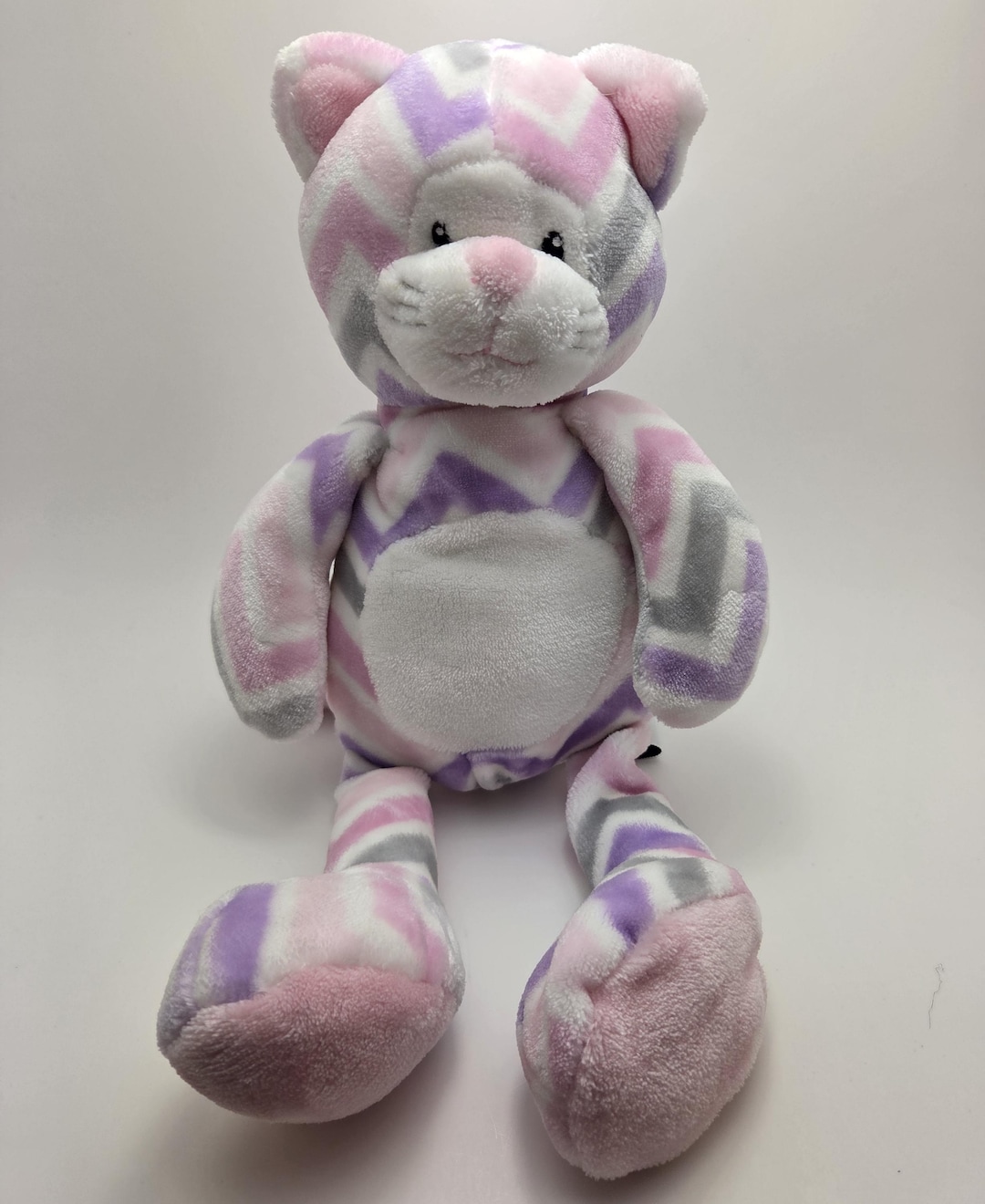 ピンクcat.me様 Little Miracles Chevron Kitty Cat Plush Lovey Pink Purple White