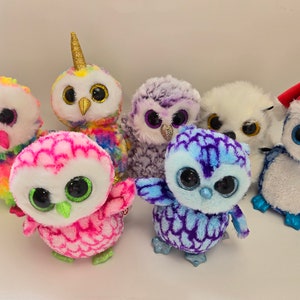 Ty Beanie Boo Owls - Beanie Boos - No Hang Tags (6 inch) Vintage Beanies