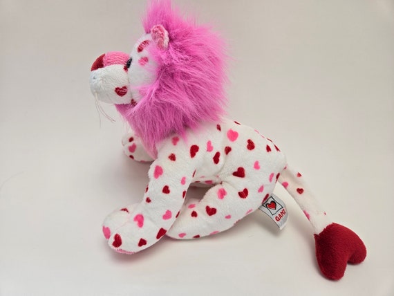Adorable Vintage Webkinz love Lion the Lion With Hearts No Tag code Ganz Plush 9 Inch Etsy UK