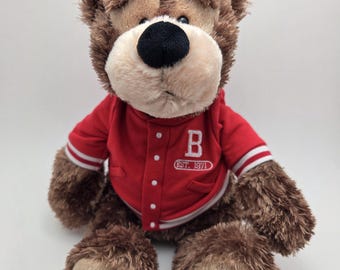 Urso de pelúcia Gund, exclusivo da Brick, com roupa original! Vintage (28 cm)
