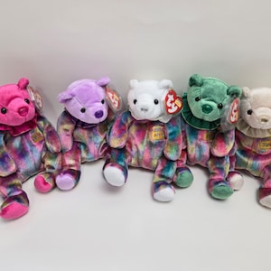 Ty Beanie Baby Feliz Aniversário Bears - Mês de Aniversário Bear Beanie Babies (6 polegadas) Gorros Vintage