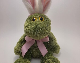 Animal Adventure Vintage groene kikker pluche paashaasoren (11 inch)